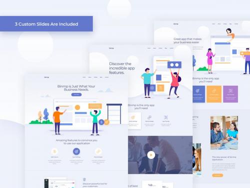 Binmp - App and Software Landing PSD Template - binmp-app-and-software-landing-psd-template