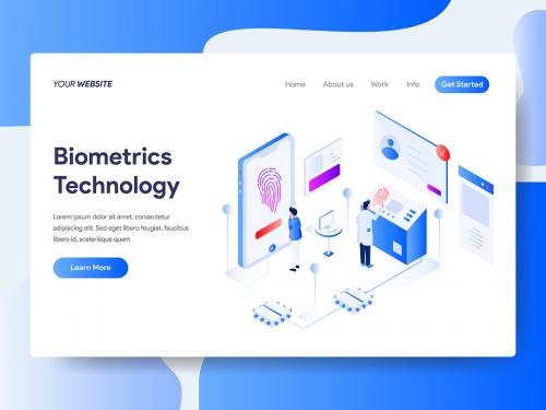 Biometrics Technology Isometric Illustration - biometrics-technology-isometric-illustration