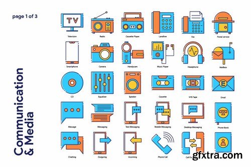 Communication and Media Icon Set