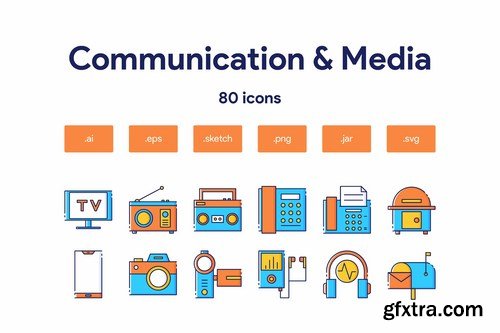 Communication and Media Icon Set