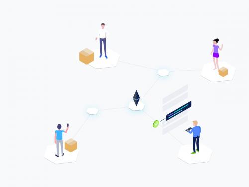 Blockchain Supply Chain Isometric Illustration - blockchain-supply-chain-isometric-illustration