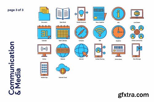 Communication and Media Icon Set