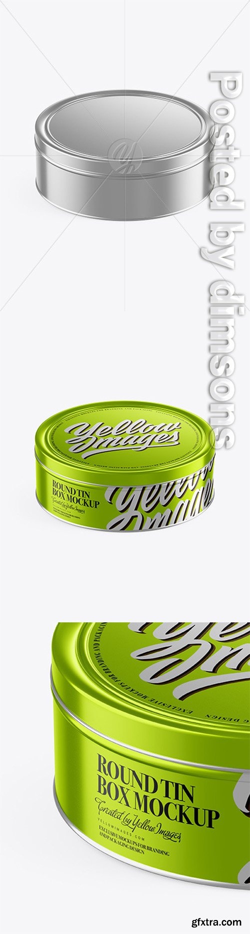 Metallic Round Tin Box Mockup (High-Angle Shot) 50442