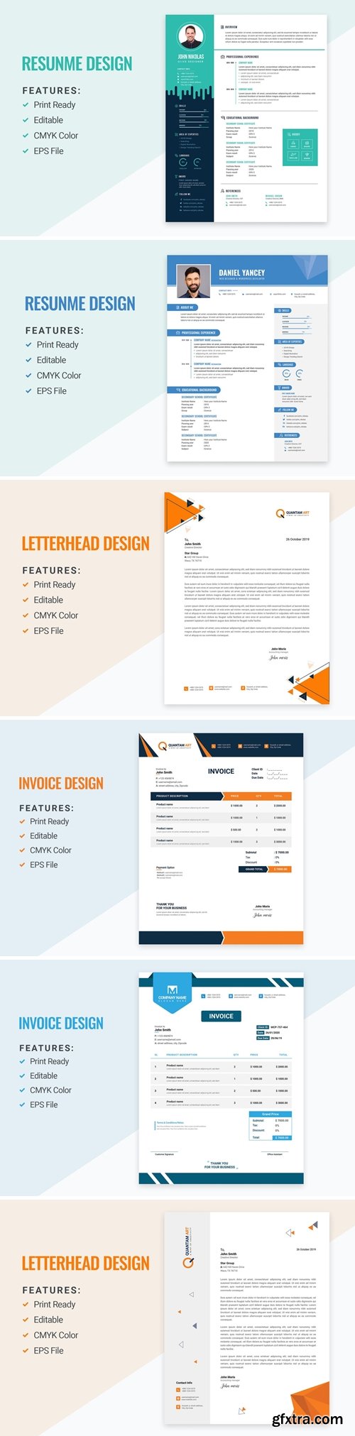 CV/Resume,Invoice Design Letterhead Design Teplate