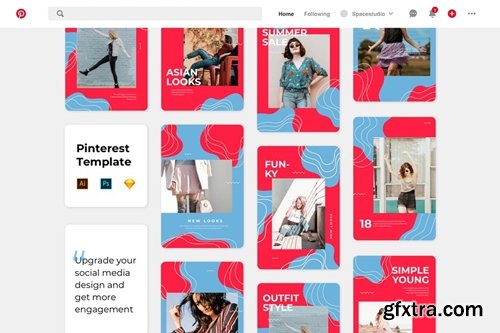 Pinterest Social Media Banner Templates