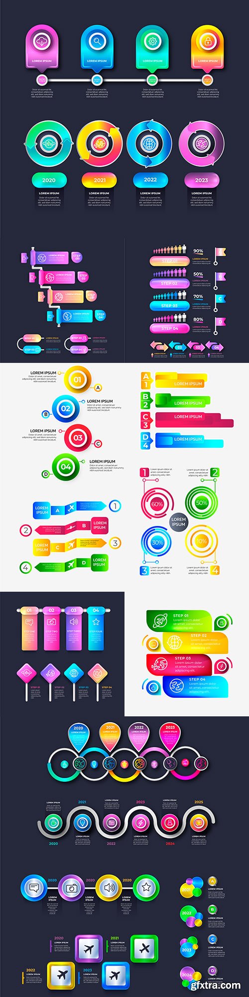 Business infographics options elements collection 117