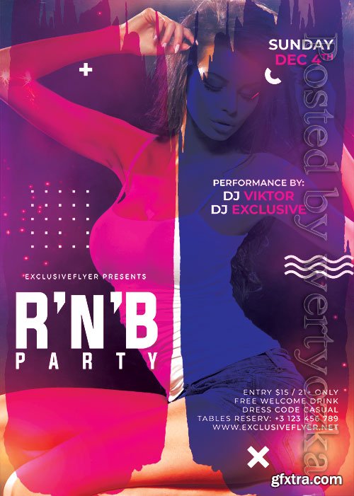 R n b bash - Premium flyer psd template