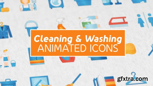 VideoHive Cleaning & Washing Modern Flat Animated Icons 25260392