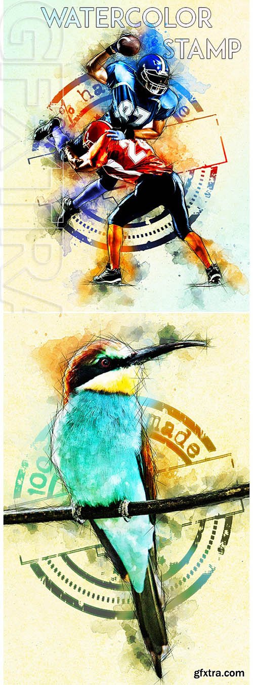 GraphicRiver - Watercolor Stamp Photoshop Action 25015853