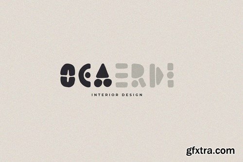 CM - Lion Card  Handmade Geometric Font 4385055