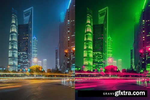 8 Cyberpunk Aesthetics Photoshop Actions and LUTs