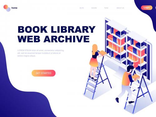 Book Library Isometric Landing Page Template - book-library-isometric-landing-page-template-f320b118-da3d-47d3-affd-fe2c36299d14