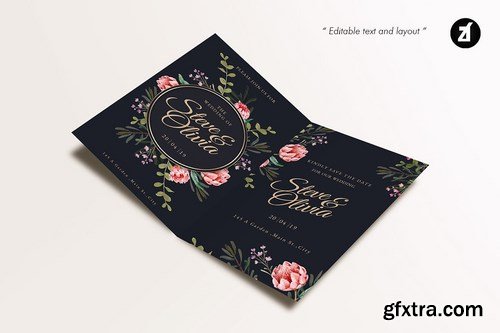 Floral Hand-drawn Watercolor Wedding Invitation