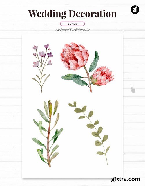 Floral Hand-drawn Watercolor Wedding Invitation