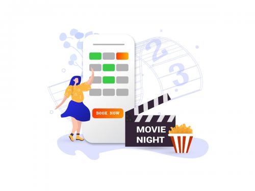 Book movie tickets Illustration - FV - book-movie-tickets-illustration-fv