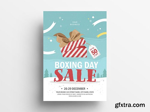 Holiday Sale Flyer Layout with Christmas Theme 307938755