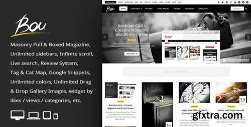 ThemeForest - Bou v2.5 - Masonry Review Magazine Blog WordPress Theme - 7315888