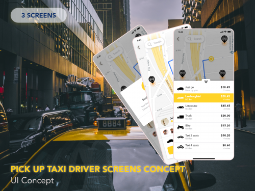 Book Taxi Flow concept screen for Taxi app - book-taxi-flow-concept-screen-for-taxi-app