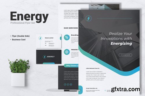 ENERGY Power Plant Flyer & Business Card