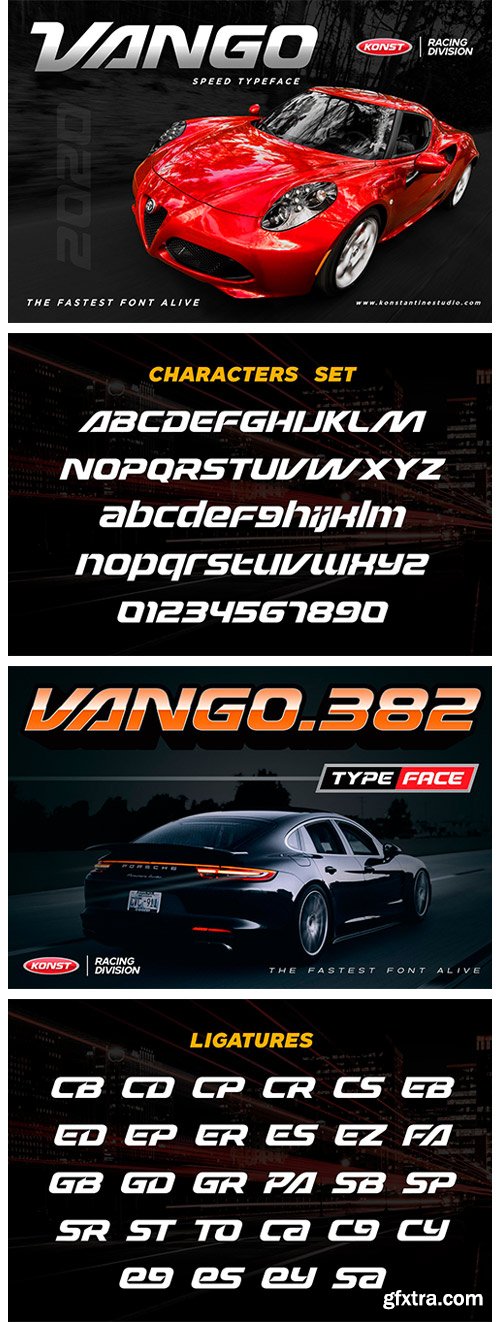 VANGO - Automotive Speed Font