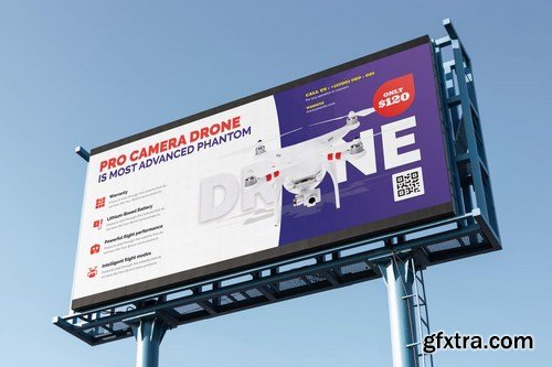 Drone Product Showcase Billboard PSD Template