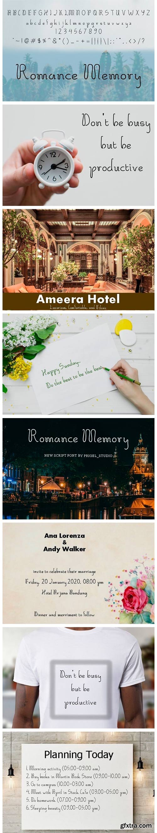 Romance Memory Font