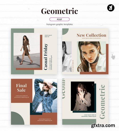 Geometric social media graphic templates