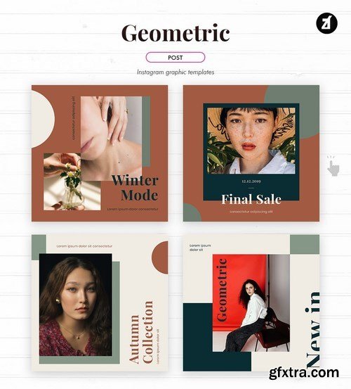 Geometric social media graphic templates