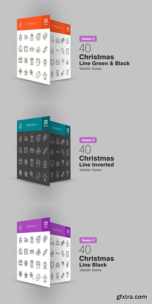 40 Christmas Line Icons