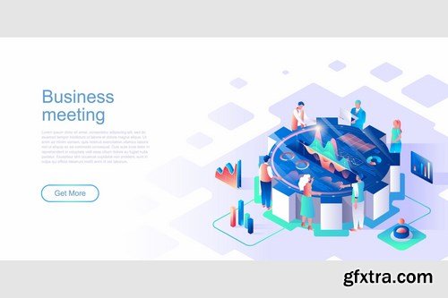 Isometric Flat Concept Header Pack