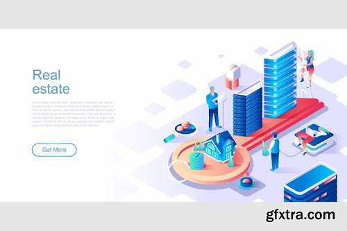 Isometric Flat Concept Header Pack