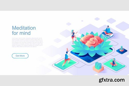 Isometric Flat Concept Header Pack