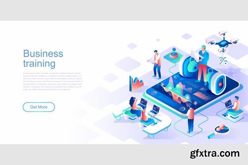 Isometric Flat Concept Header Pack