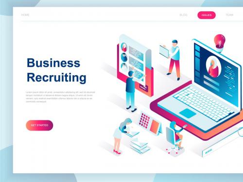 Business Recruiting Isometric Landing Page - business-recruiting-isometric-landing-page