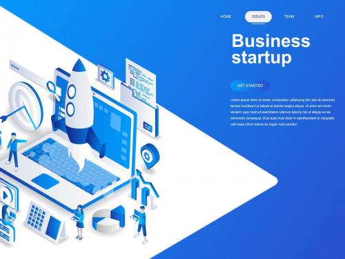 Business Startup Isometric Concept - business-startup-isometric-concept