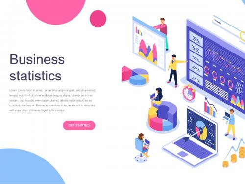 Business Statistic Isometric Concept - business-statistic-isometric-concept