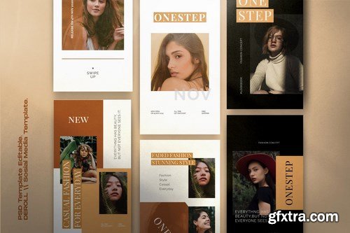 One Step PACK 1 - Instagram Template + Stories