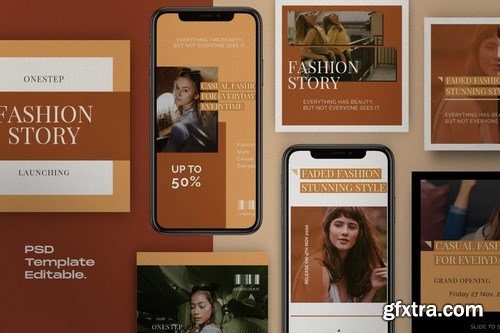 One Step PACK 1 - Instagram Template + Stories