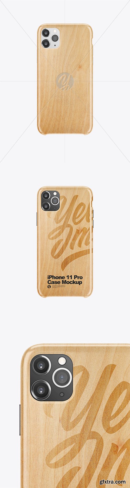 iPhone 11 Pro White Wooden Case Mockup 51667