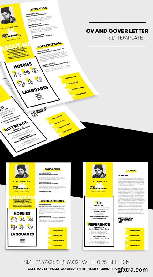 CV & Cover Letter Resume PSD Template