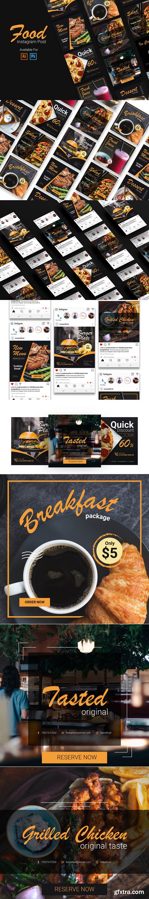 Food Instagram Post PSD Templates