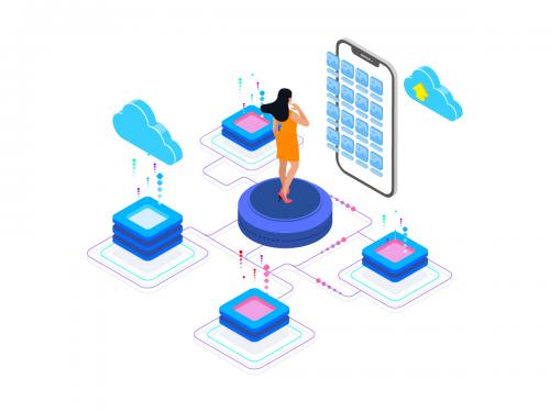 Capacity and Bandwidth Blockchain Isometric Illustration 3 - TU - capacity-and-bandwidth-blockchain-isometric-illustration-3-tu