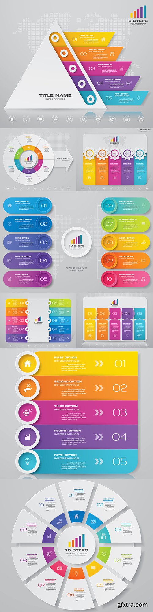 Business infographics options elements collection 118