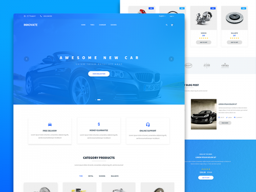 Car Parts Page - car-parts-psd-template-website