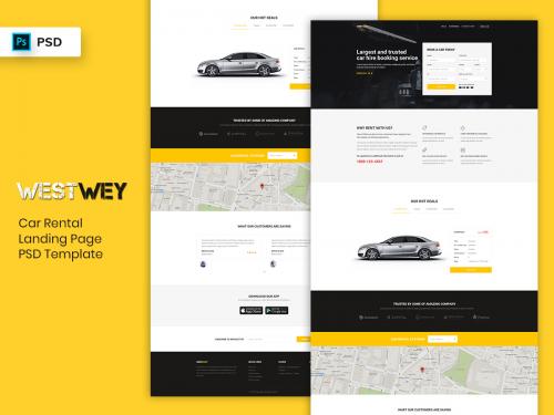 Car Rental Landing Page PSD Template - car-rental-landing-page-psd-template