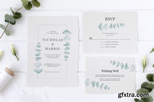 Eucalyptus Wedding Invitation Suite