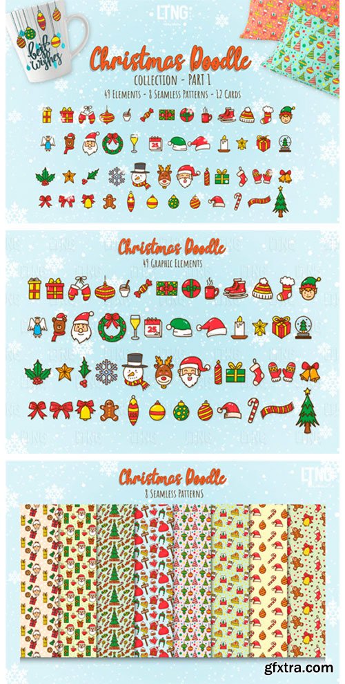 Christmas Doodle Graphic Element Part 2250783