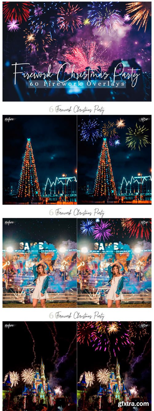60 Firework Christmas Party Overlays 2239013