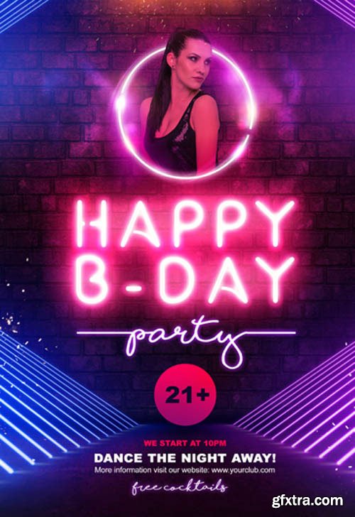 Happy B-Day Party V2811 2019 Premium PSD Flyer Template