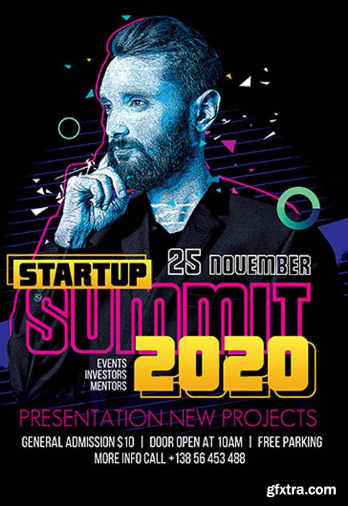 Startup summit 2020 Events Investors Mentors V2811 2019 Premium PSD Flyer Template